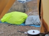 Wasserkochen mit Blick auf den Wasserfall