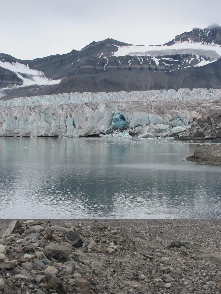 Dunkles Eis am Gletscher