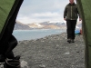 Blick aus dem Zelt auf den Gletscher