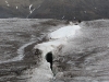 Gefährliche Gletscherspalte - schwer sichtbar durch den Schnee